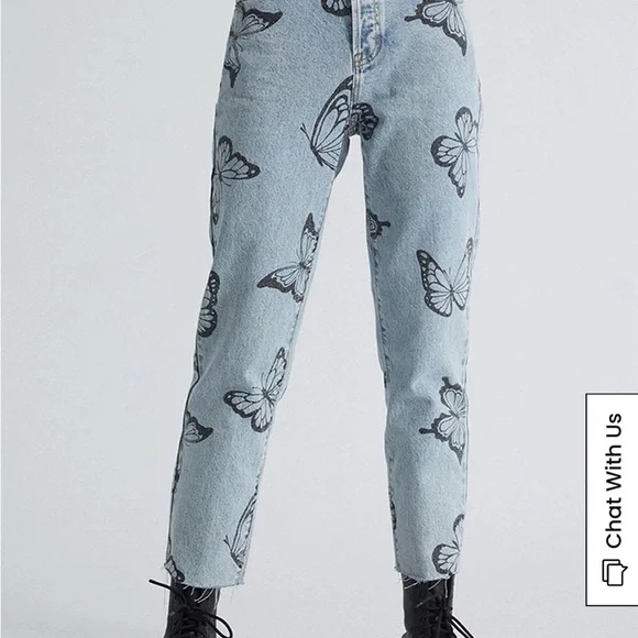 Pacsun Eco Butterfly High Waisted Straight Leg Jeans - Picture 15 of 16